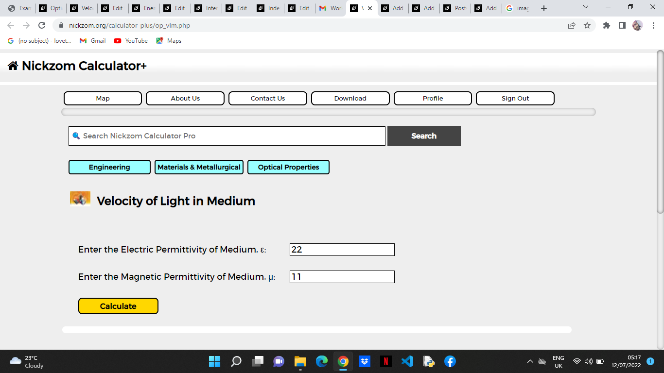 How to Calculate and Solve for Velocity of Light in Medium | Optical Properties
