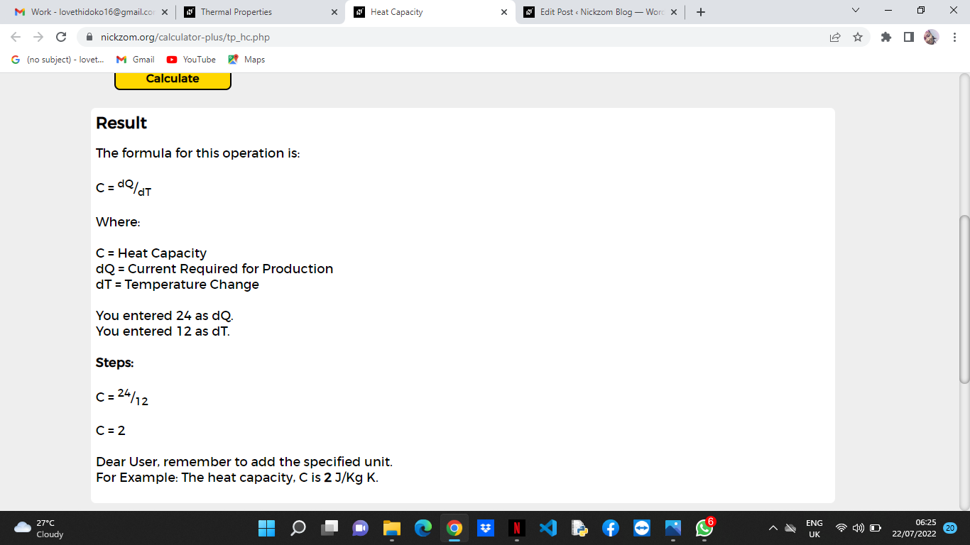 How to Calculate and Solve for Heat Capacity | Thermal Properties