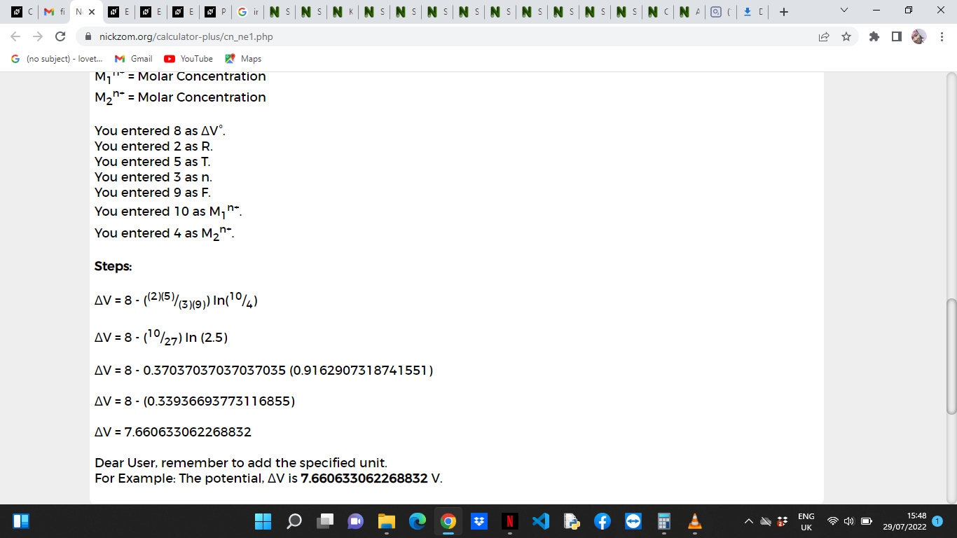 How to Calculate and Solve for Nernst Equation | Corrosion