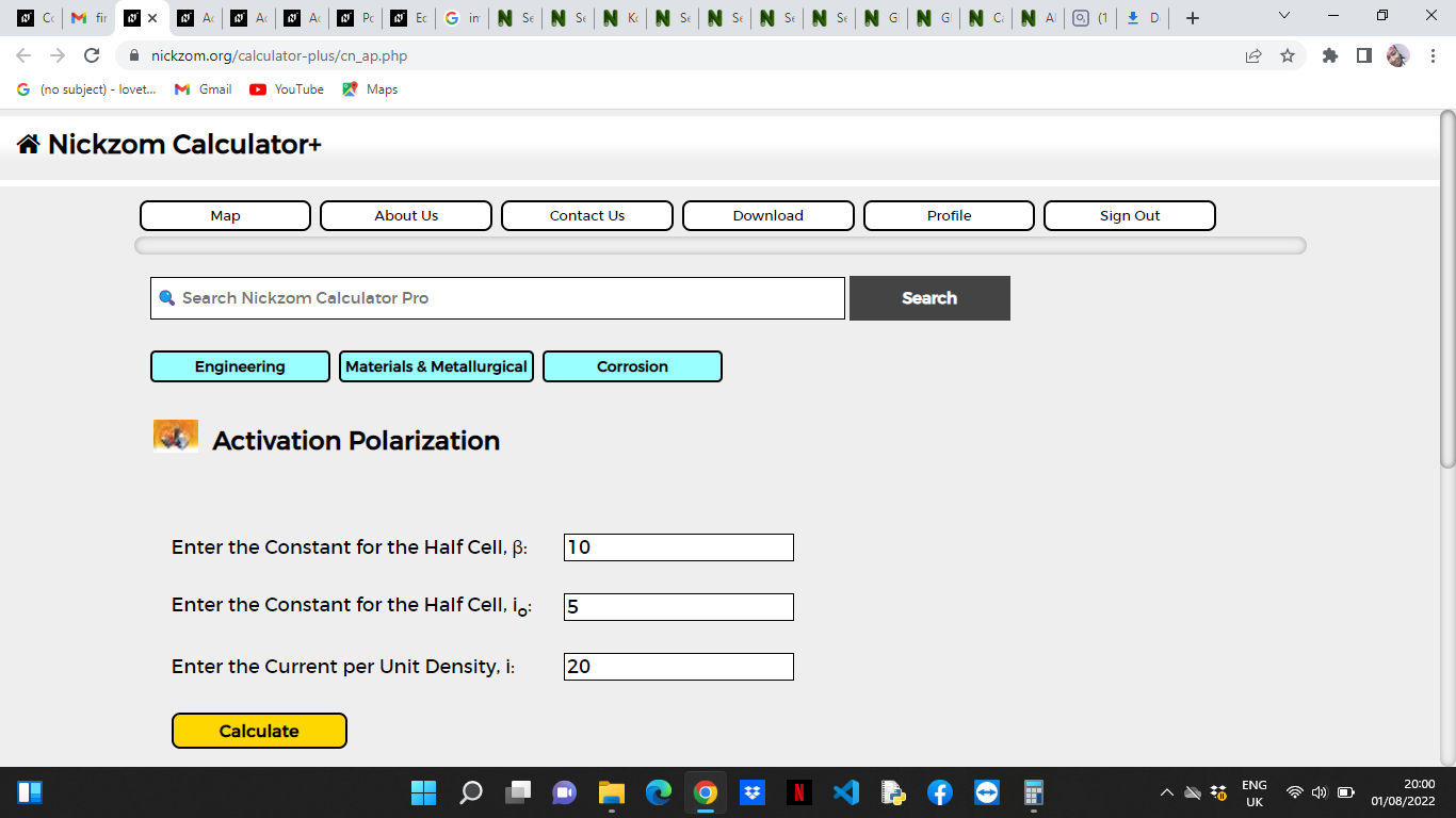 How to Calculate and Solve for Activation Polarization | Corrosion