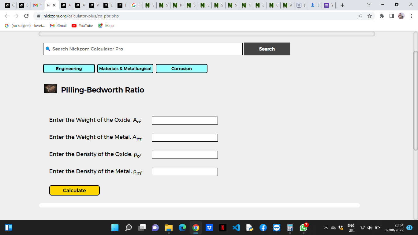 How to Calculate and Solve for Pilling Bedworth Ratio | Corrosion