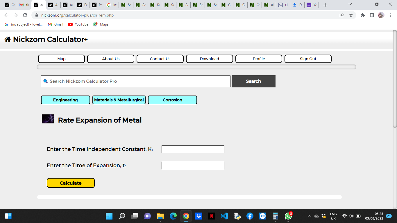 How to Calculate and Solve for Rate Expansion of Metal | Corrosion