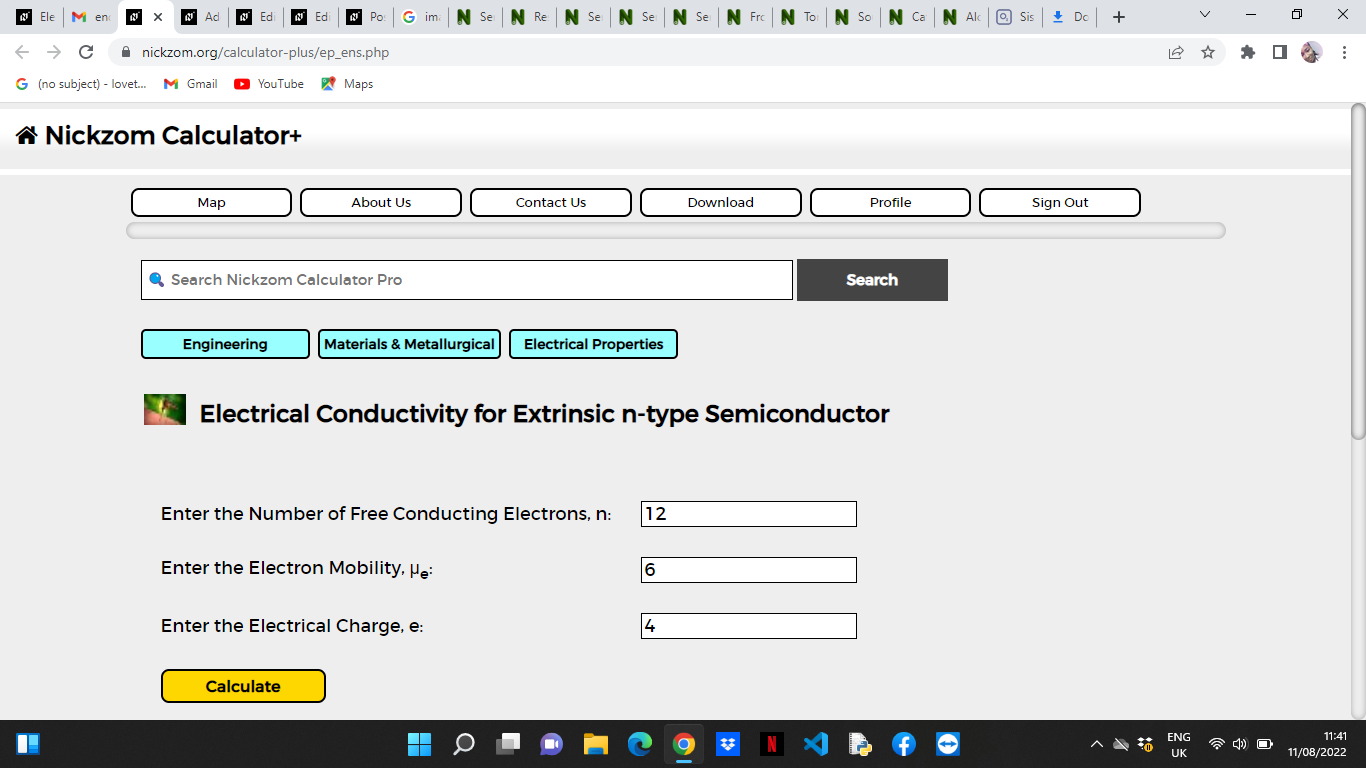 How to Calculate and Solve for Electrical Conductivity for Extrinsic n-type Semiconductor | Electrical Properties