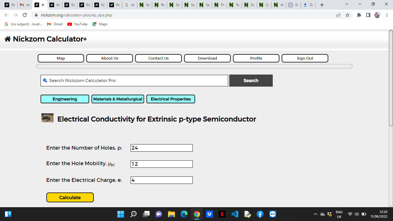 How to Calculate and Solve for Electrical Conductivity for Extrinsic p-type Semiconductor | Electrical Properties