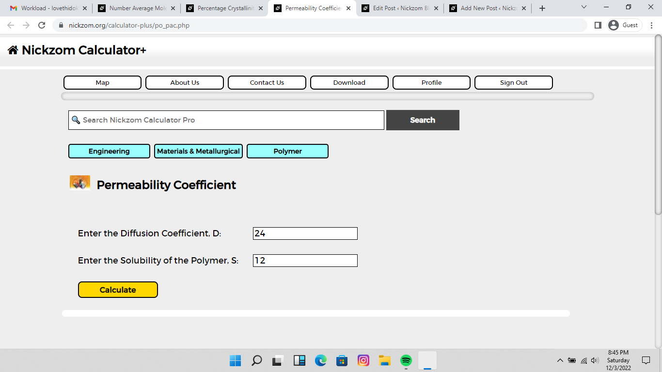 How to Calculate and Solve for Permeability Coefficient | Polymer