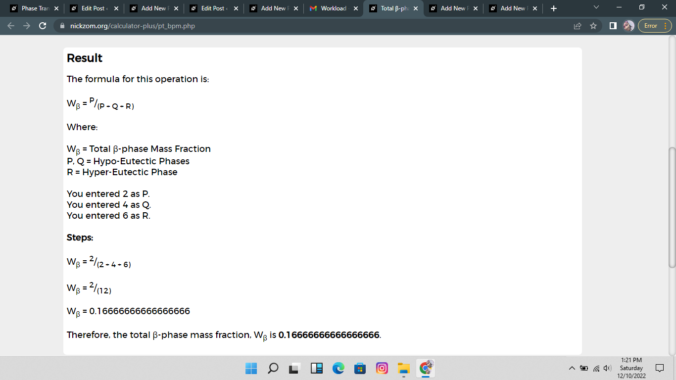 How to Calculate and Solve for Total β-phase Mass Fraction | Phase Transformation