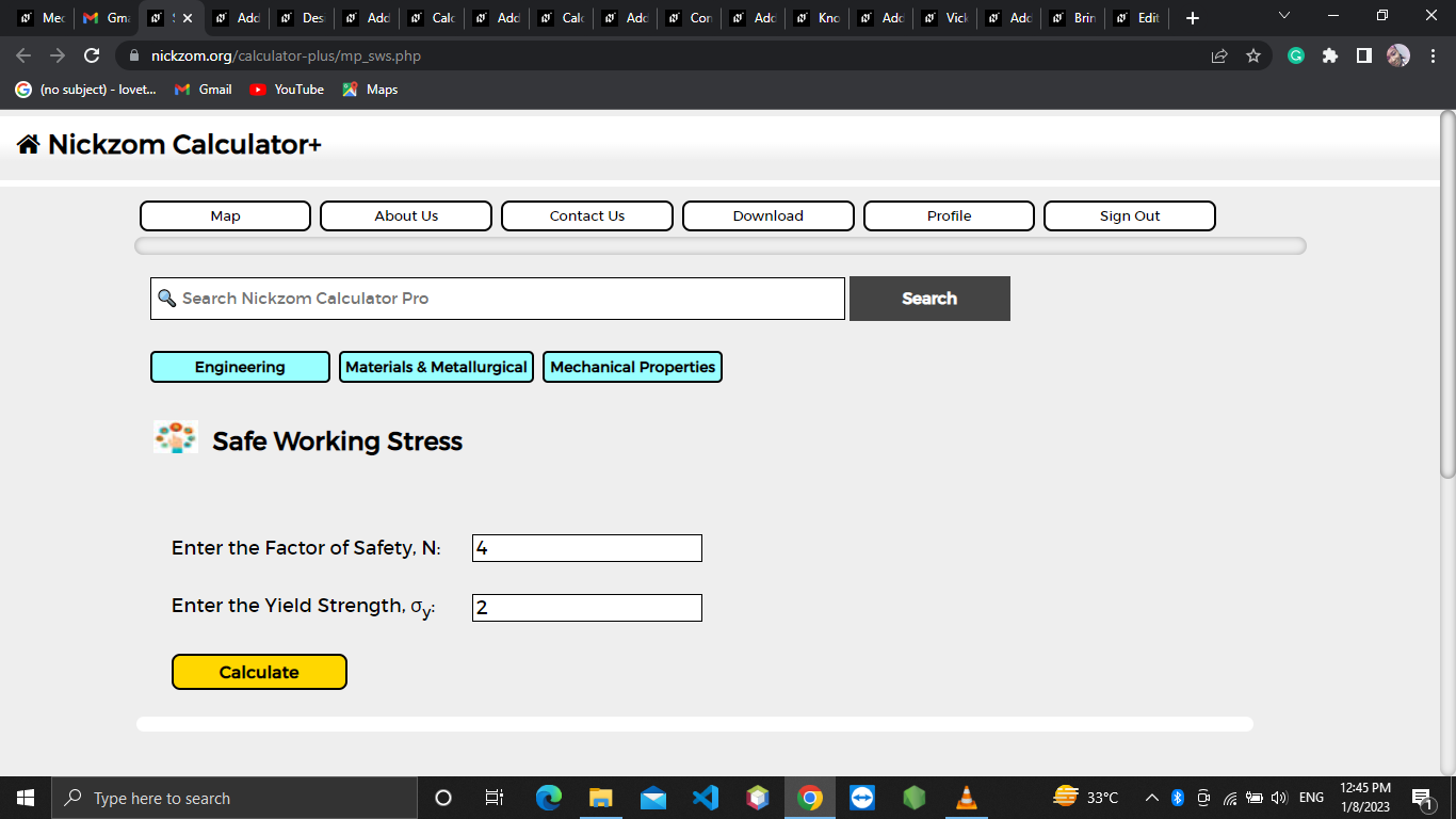 How to Calculate and Solve for Safe Working Stress | Mechanical Properties
