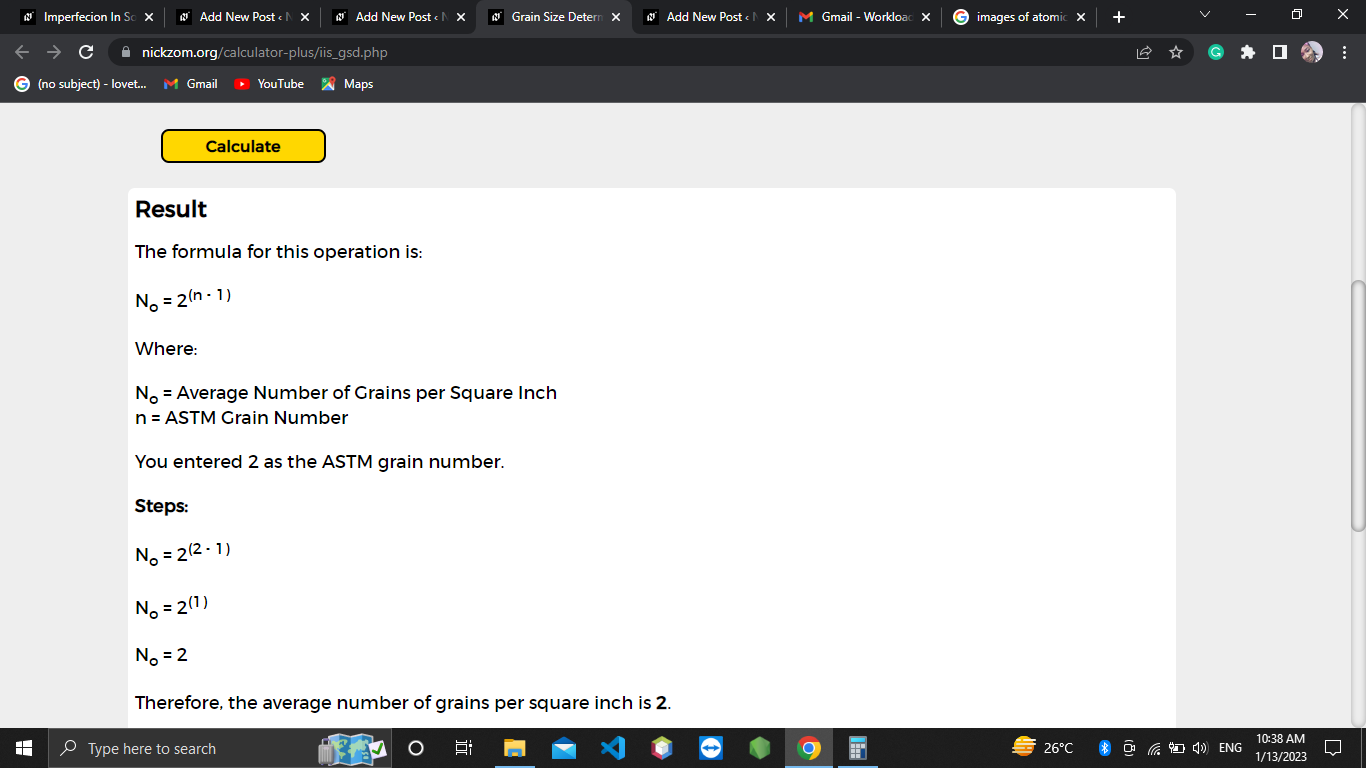 How to Calculate and Solve for Grain Size Determination: Relationship between ASTM number and Grains per Square Inch | Imperfection in Solids