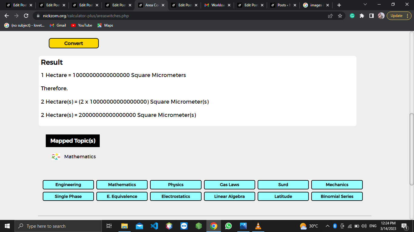 How to Convert Hectares to Square Micrometer | Area Units