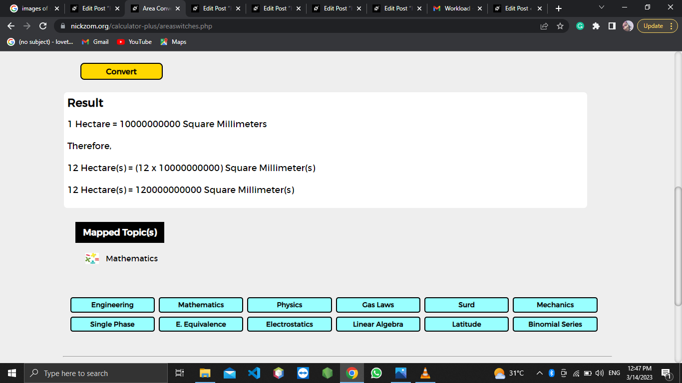 How to Convert Hectares to Square Millimeters | Area Units
