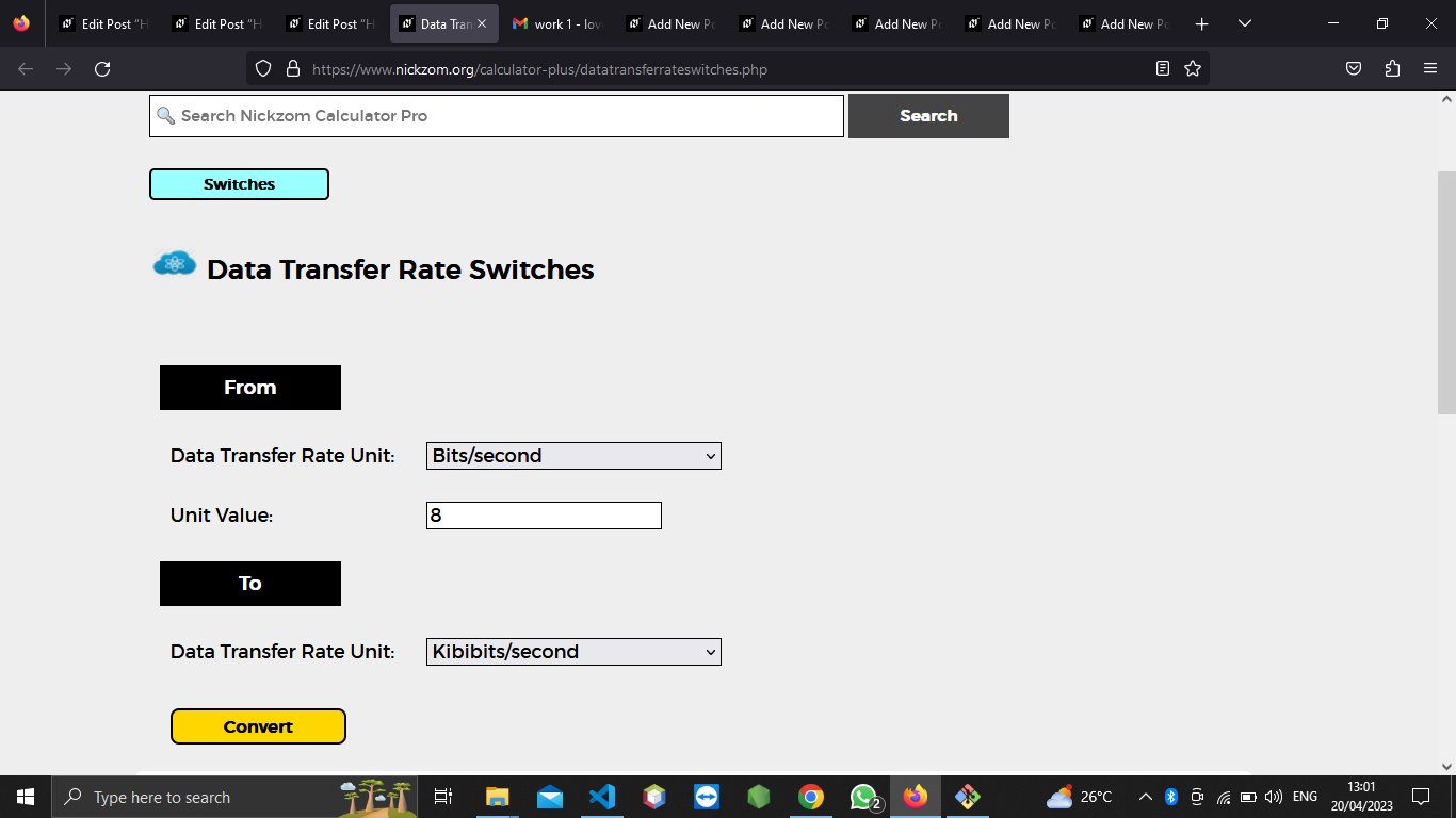 How to Convert Bits/second to Kibibits/second | Data Transfer Rate Units