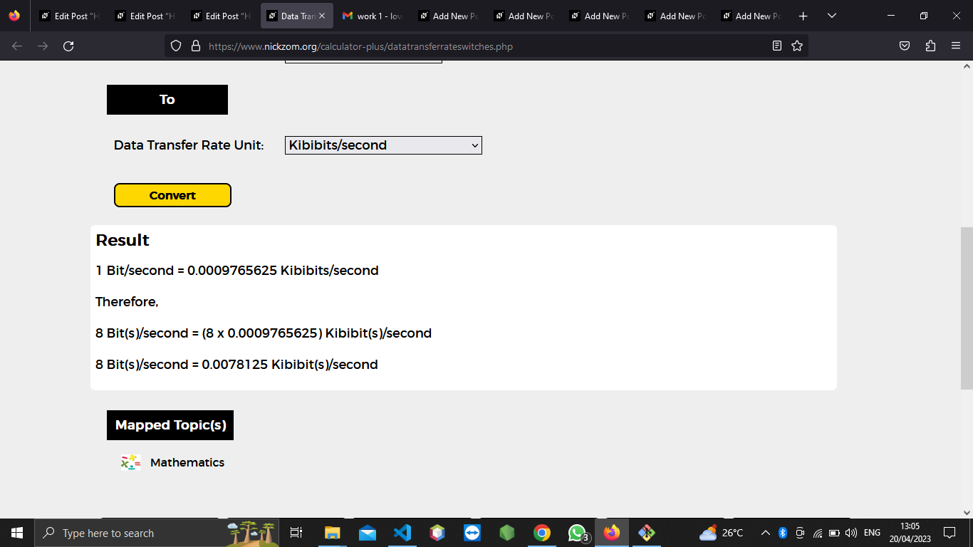 How to Convert Bits/second to Kibibits/second | Data Transfer Rate Units