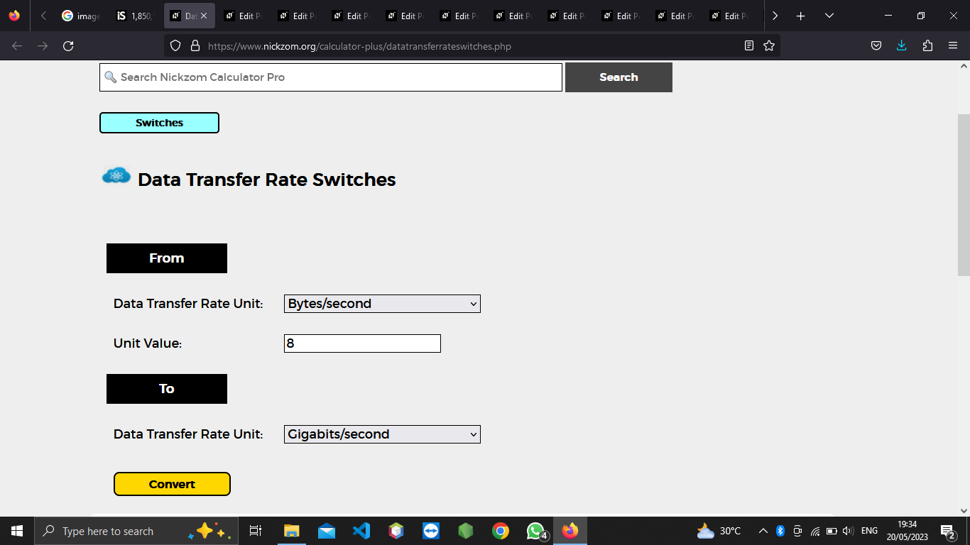 How to Convert Bytes/second to Gigabits/second | Data Transfer Rate Units