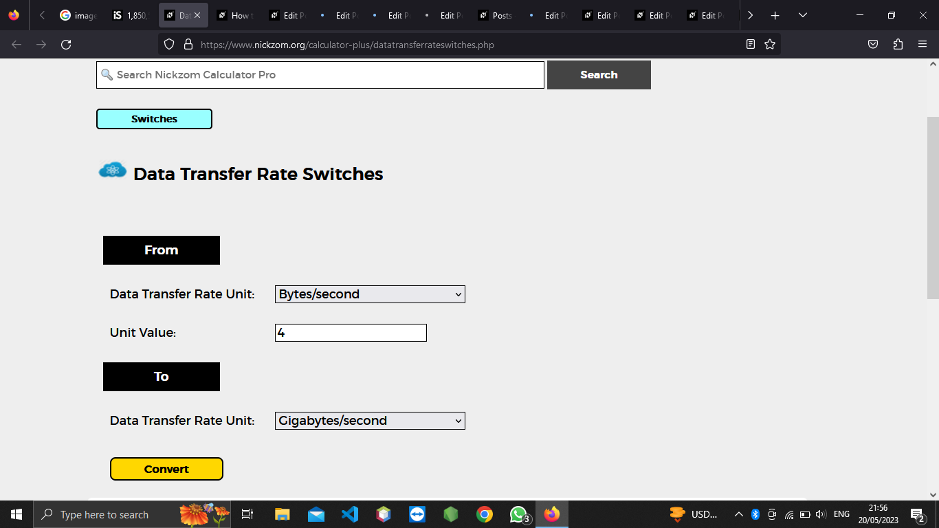 How to Convert Bytes/second to Gigabytes/second | Data Transfer Rate Units