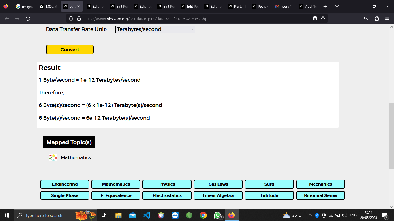 How to Convert Bytes/second to Terabytes/second | Data Transfer Rate Units
