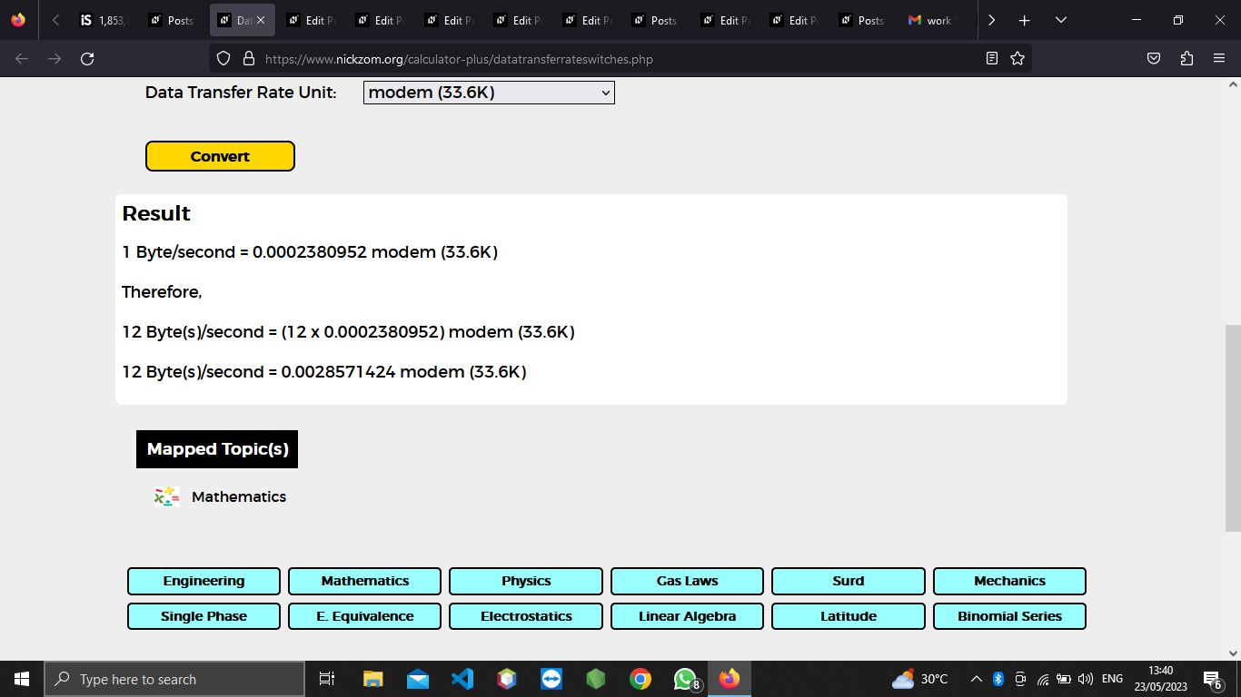 How to Convert Bytes/second to Modem (33.6k) | Data Transfer Rate Units