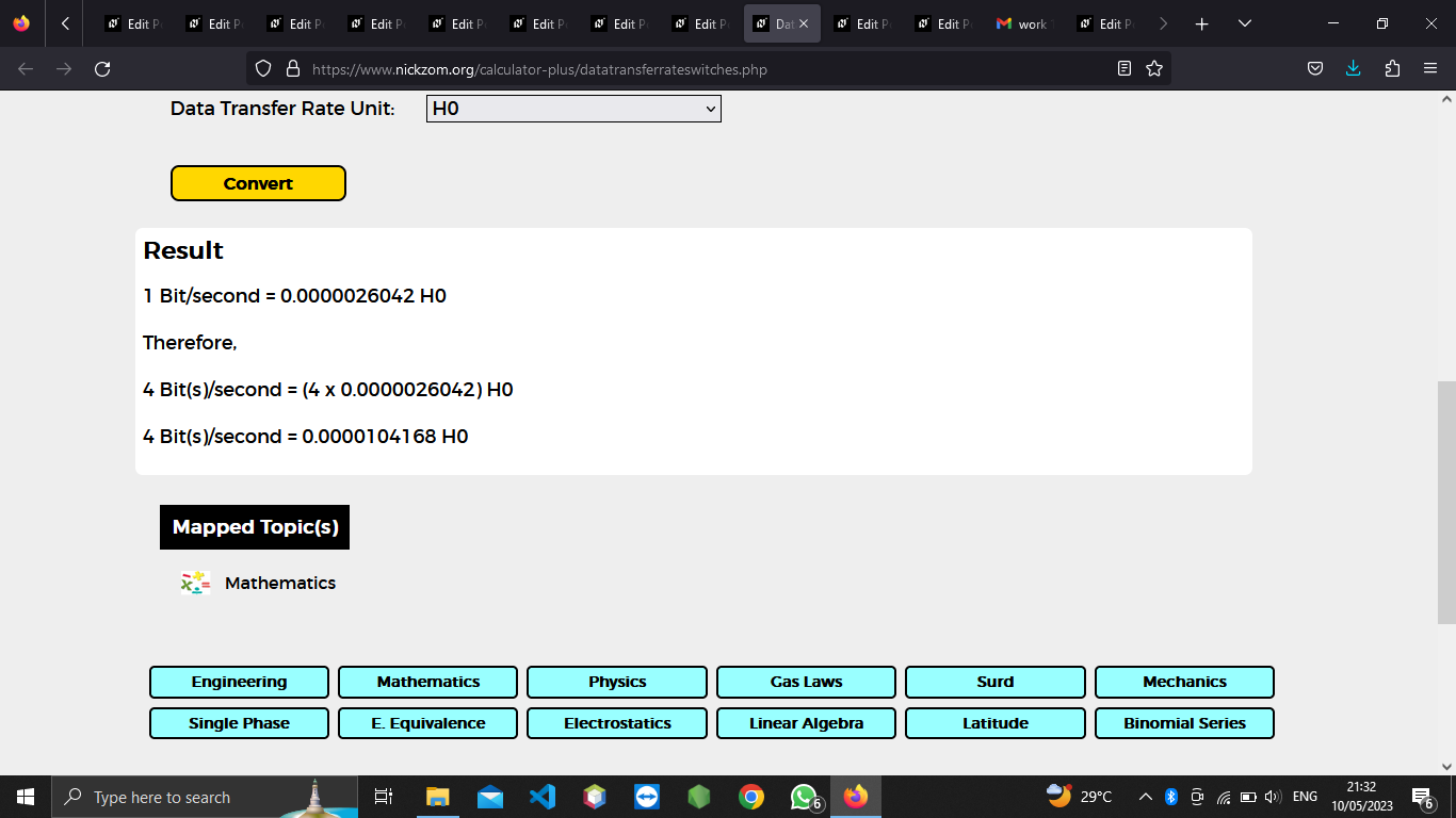 How to Convert Bits/second to H0 | Data Transfer Rate Units